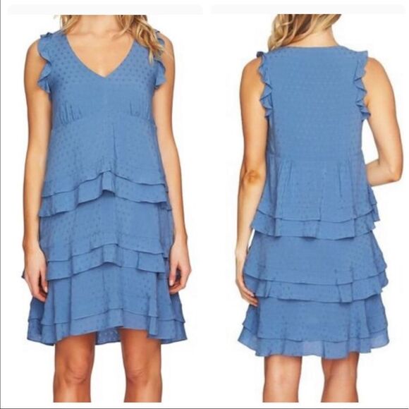 CeCe Ruffled Sleeveless Tiered Dress Size 14 - Picture 1 of 16